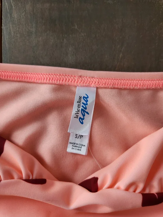 NWT La Vie en Rose Coral Red Floral V-Cut Cheeky Bikini Bottom - Size Small - Picture 7 of 10